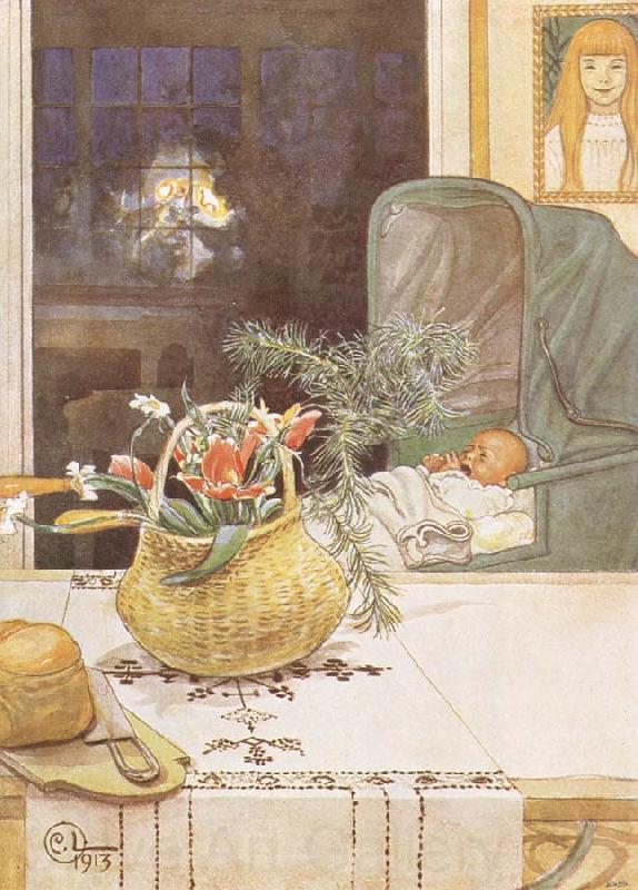 Carl Larsson Gunlog without her Mama Germany oil painting art